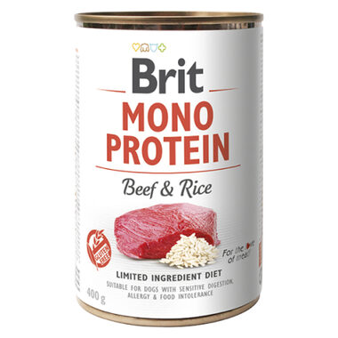 Brit Mono Protein Beef & Brown Rice 400 g  / Konzerva pro psy / 100% čistý hovězí protein s rýží