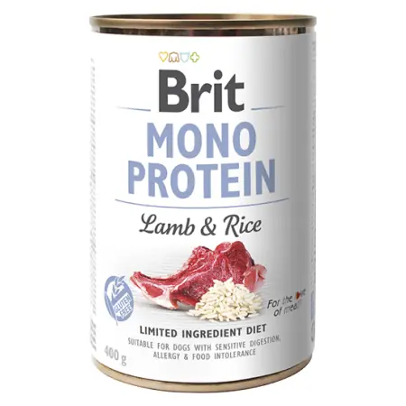 Brit Mono Protein Lamb & Brown Rice 400 g / Konzerva pro psy / 100% čistý jehněčí protein s rýží