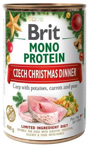 Brit Mono Protein Czech christmas dinner 400 g / Konzerva pro psy 