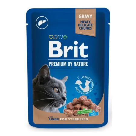 Brit Premium Cat Pouches Liver for Sterilized 100 g / Kapsičky pro kočky