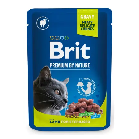 Brit Premium Cat Pouches Lamb for Sterilized 100 g / Kapsičky pro kočky
