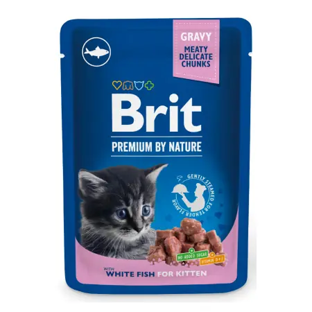 Brit Premium Cat Pouches with Fish Kitten 100 g / Kapsičky pro kočky