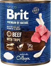 Brit Premium by Nature Beef with Tripe 800 g / Konzerva pro psy / Masové paté s dršťkami