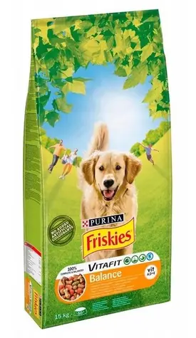 Purina Friskies Vitalita Balance - s rýží & kuřecím masem a mrkví pro dospělé psy / 15 kg