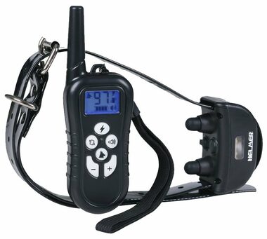 HELMER TC 21 černá / Elektronický výcvikový obojek pro psy / dosah 500m / obvod 65 cm / IP67