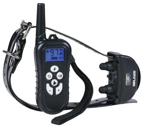 HELMER TC 21 černá / Elektronický výcvikový obojek pro psy / dosah 500m / obvod 65 cm / IP67