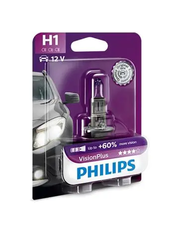 Philips H1 VisionPlus 12V 55W 1 ks / Autožárovka / patice P14.5S