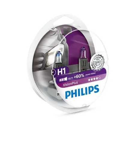 Philips H1 VisionPlus 12V 55W 2 ks / Autožárovka / patice P14.5S