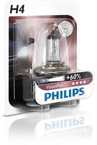 Philips H4 VisionPlus 12V 60/55W 1 ks / Autožárovka / patice P43t-38