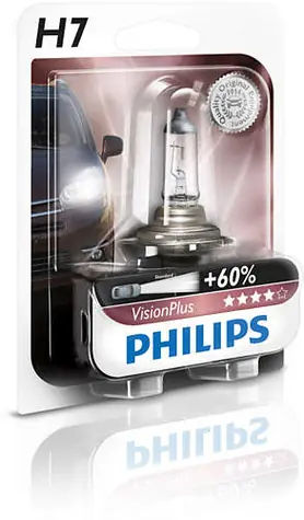 Philips H7 VisionPlus 12V 55W 1 ks / Autožárovka / patice PX26d