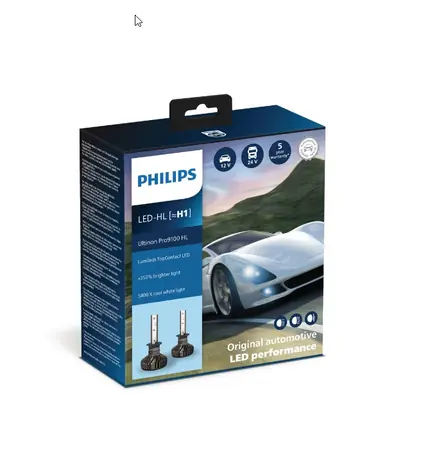 Philips LED H1 Ultinon Pro9100 HL 12/24 V 13.2W 2 ks / Autožárovka LED / patice P14.5S