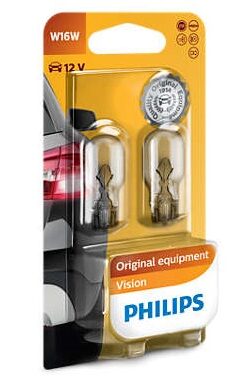 Philips W16W 12V 16W 2ks / žárovka / patice W2.1x9.5d