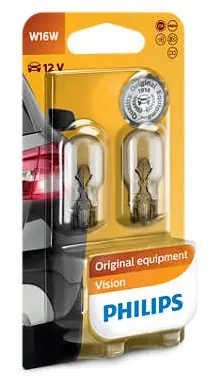 Philips W16W 12V 16W 2ks / žárovka / patice W2.1x9.5d