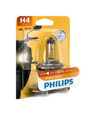 Philips H4 Vision Moto 12V 60/55 W 1 ks / Žárovka pro motocykly / patice P43t-38
