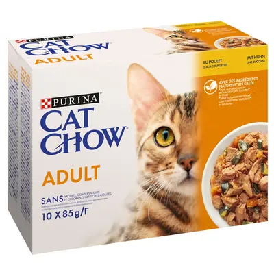 Purina Cat Chow Chicken Adult 10x 85 g / kapsičky pro kočky / s kuřecím masem