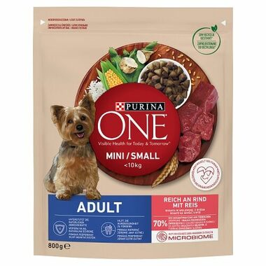 Purina One Mini Adult Beef & Rice 800 g / pro dospělé psy / s hověžím / pro malá plemena