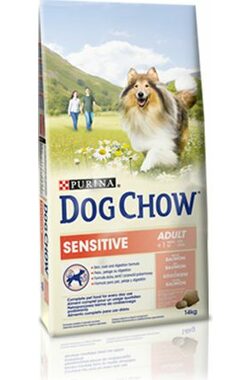 Purina Dog Chow adult sensitive salmon & rice 14 kg / pro dospělé psy / s lososem / citlivá kůže a zažívání