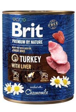 Brit Premium By Nature Turkey&Live 800 g / Konzerva pro psy 