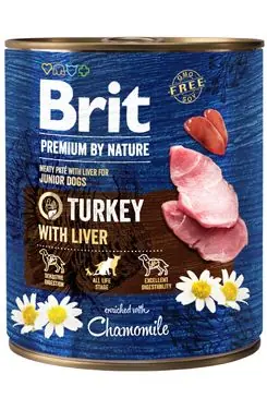 Brit Premium By Nature Turkey&Live 800 g / Konzerva pro psy 