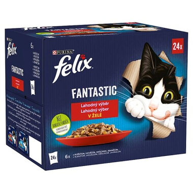 Purina Felix Fantastic country flavors in jelly 24x 85g / Kapsičky pro kočky / kuřecí & hovězí & králičí & jehněčí