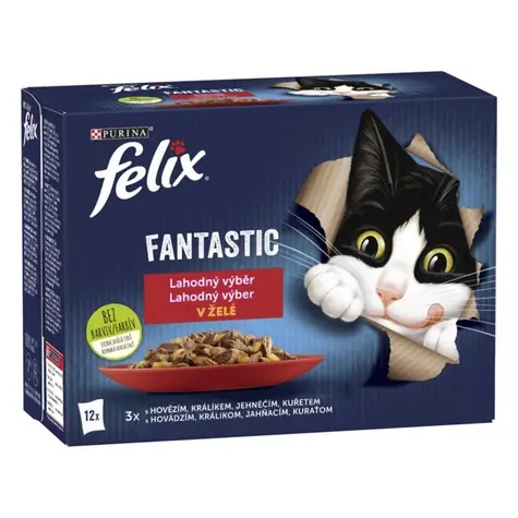 Purina Felix Fantastic country flavors in jelly 12x 85g / Kapsičky pro kočky / kuřecí & hovězí & králičí & jehněčí