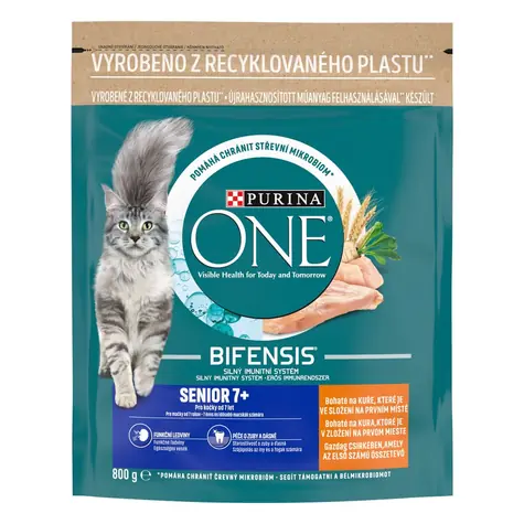 Purina One Bifensis Senior 7+ 800 g / Krmivo pro dospělé kočky / od 7 let / kuřecí