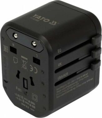 YATO YT-81300 / Cestovní adaptér / 18W / Typ I & G & A & C / USB-A / USB-C