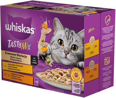 Whiskas Tasty Mix Creamy Creations 12x 85g / Kapsičky pro kočky