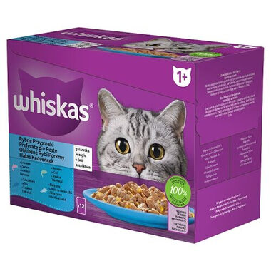 Whiskas jelly sachets 12x 85 g / Kapsičky pro kočky / rybí výběr v želé
