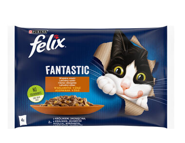 Purina Felix Fanstastic 4x 85 g / kapsičky pro kočky / králík & jehně