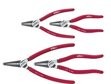 Wiha 34708 Sada kleští Classic s MagicTips 4ks / Kleště na pojistné vnitřní a vnější kroužky / 140 & 180 & 185 mm