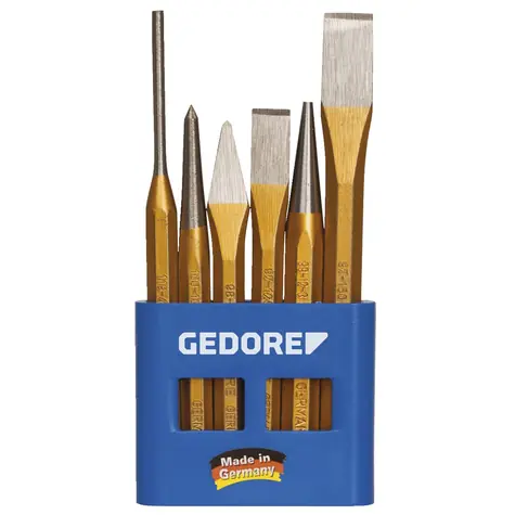 GEDORE 8725200 / Sada dlát a razidel / 6 ks / plastové pouzdro