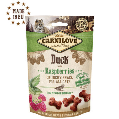 CARNILOVE Cat Crunchy Snack Duck & Raspberries 50g / Křupavý pamlsek pro kočky 