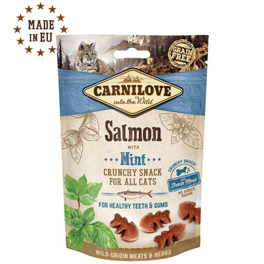 CARNILOVE Cat Crunchy Snack Salmon & Mint 50 g / Křupavý pamlsek pro kočky