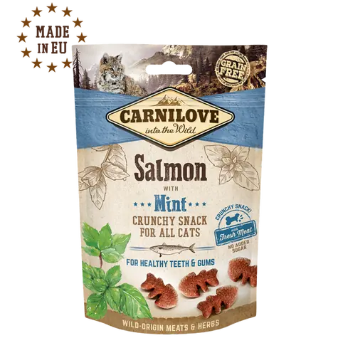 CARNILOVE Cat Crunchy Snack Salmon & Mint 50 g / Křupavý pamlsek pro kočky