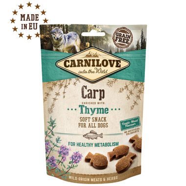 CARNILOVE Dog Soft Carp & Thyme 200 g / Poloměkký pamlsek pro psy 