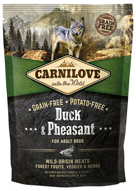 CARNILOVE Dog Duck & Pheasant 1.5kg  / Holistické kompletní krmivo pro dospělé psy / bez obilovin a brambor 