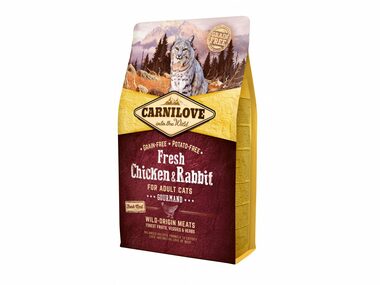 CARNILOVE Cat Fresh Chicken & Rabbit 2kg / Superprémiové kompletní pro dospělé kočky / posiluje imunitu 