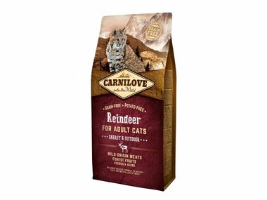 CARNILOVE Cat Grain Free Reindeer Adult 6kg / Holistické kompletní krmivo pro kočky / bez obilovin a brambor 