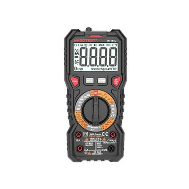 Habotest HT118C Digitální univerzální multimetr s baterkou / True RMS / NCV / Testování baterií / 2x AA