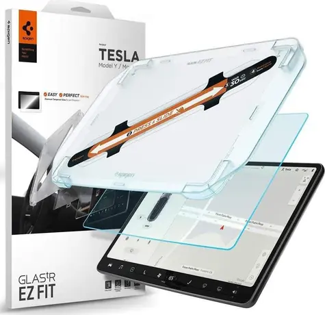 Spigen EZ Fit ochranné sklo pro Tesla Model Y / 3 čirá 