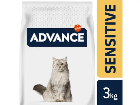 ADVANCE CAT Adult losos a rýže Sensitive 3kg / Superprémiové krmivo (granule) / pro dospělé kočky s citlivým trávením