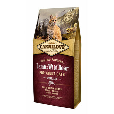 Carnilove Cat Grain Free Lamb&Wild Boar Adult Sterilised 6kg / Granule pro kočky / pro kastrované kočky