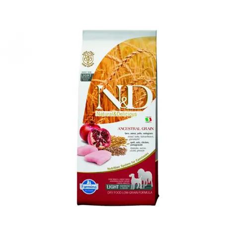 N&D Low Grain Light Medium/Large Chicken & Pomegranate 12kg / Krmivo pro dospělé psy středních a velkých plemen