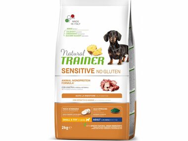Trainer Natural Sensitive No gluten Adult Mini kachna 2kg / Kompletní krmivo pro dospělé psy malých plemen