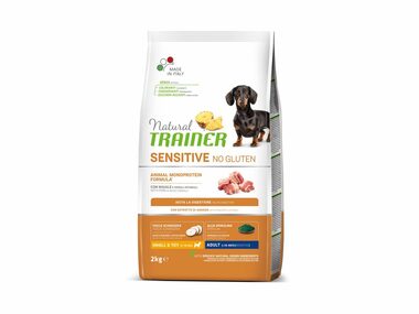 Trainer Natural Sensitive No gluten Adult Mini vepřové 2kg / Kompletní krmivo pro dospělé psy malých plemen