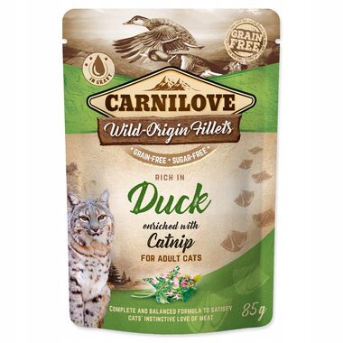 Carnilove Cat Pouch Duck with Catnip 85g / Kapsička pro kočky