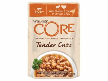Wellness Core Cat Tender kuře a krůta v omáčce Kapsička 85g