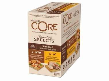 Wellness Core Cat Selects Shredded Multipack Konzerva 632g (8 x 79 g)