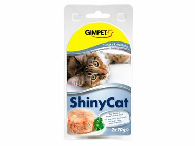 GIMBORN Gimpet ShinyCat tuňák+krevety konzerva 2x70g